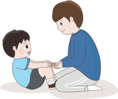 2인 1조로 윗몸일으키기를 하고있는 이미지